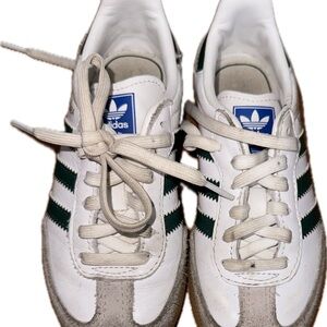 Adidas Sambas White and Green Sneakers 11c